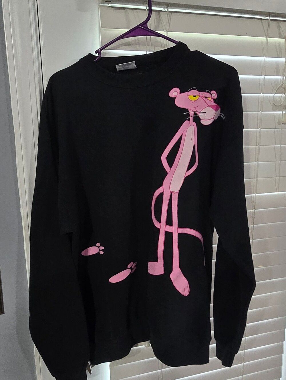 Pink Panther Vtg 1996 Santee Double Sided Sweater Sweatshirt Sz L Rare